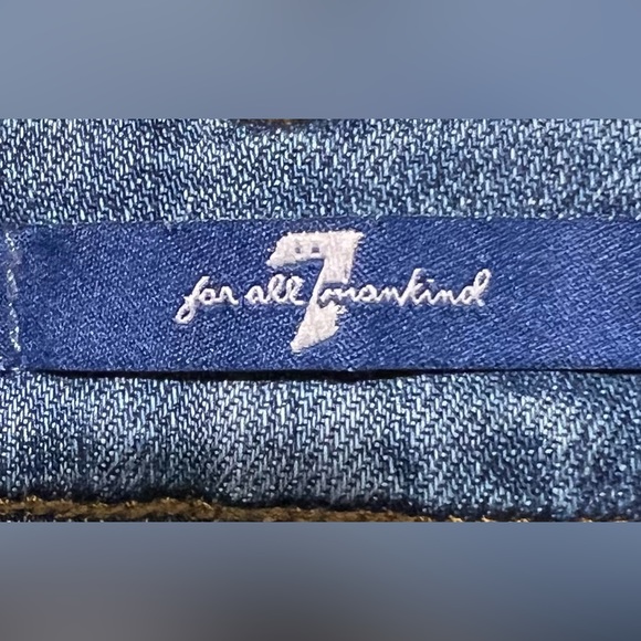 7 For All Mankind Boot Cut Mid Rise with Pink Suede Piping - Picture 5 of 6